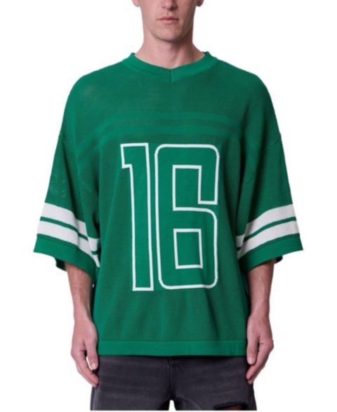 Мужской топ mnml Open Knit Varsity Jersey, цвет: Зелёный