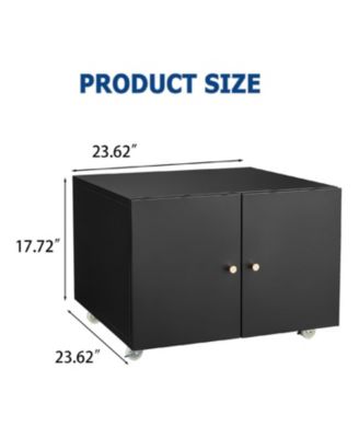 Rolling Metal Printer Cabinet with Storage for Home Office