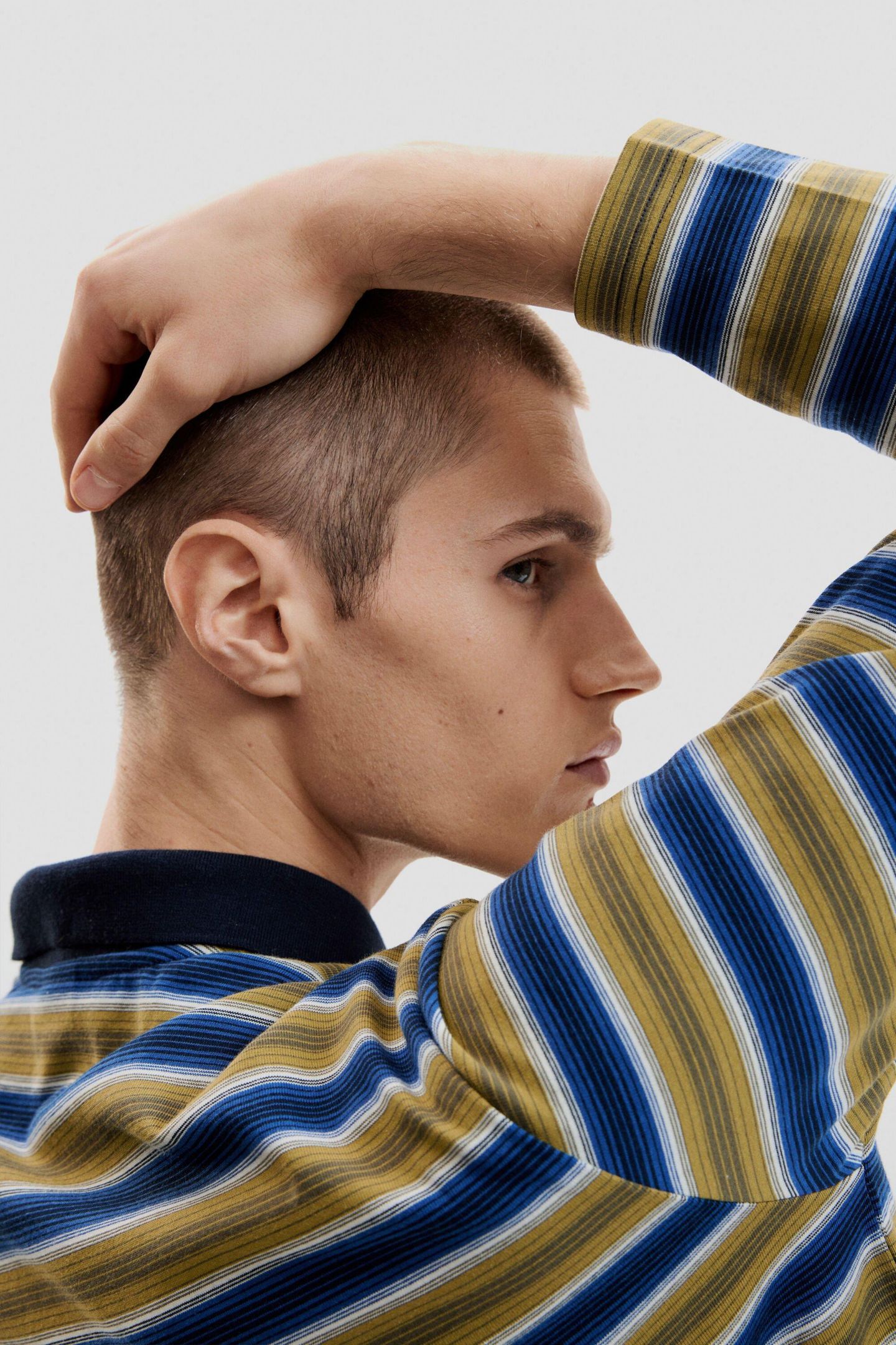 Мужская футболка Desigual Striped polo t-shirt, цвет: Тёмно-синий — фото 5