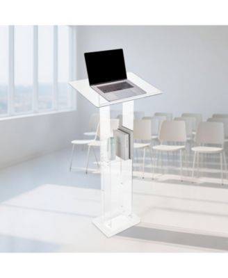 Podium Stand, 50" Acrylic Lectern, Portable Laptop Desk, for Classroom
