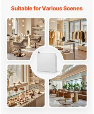 Reception Desk, 46 Inch Rectangular Front Counter Table for Office and Retail Use