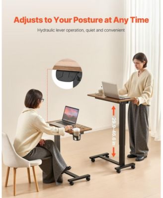 Overbed Table, Mobile with Electric Lift, Adjustable Height for Home or Office