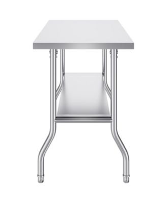 Folding Commercial Prep Table, 48 x 24 Inch, Stainless Steel, 300 lbs Capacity