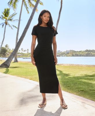 Women's Boat Neck Short-Sleeve Dress