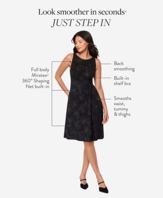 Women's Skylights Starburst-Print Round Neck Midi Dress