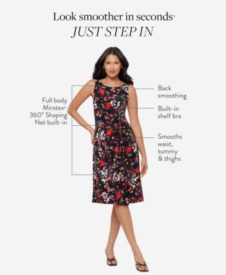 Women's Botanical Floral Scoop Neck Midi Dress