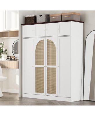 8-Door Rattan Wardrobe with Flexible Storage