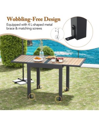 31.5''-63'' Extendable Patio Table L-shaped Brace Included for Fixation Outdoor