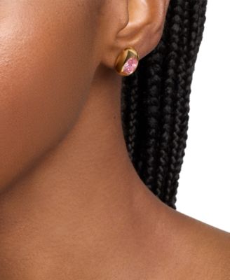 Oval Stone Stud Earrings