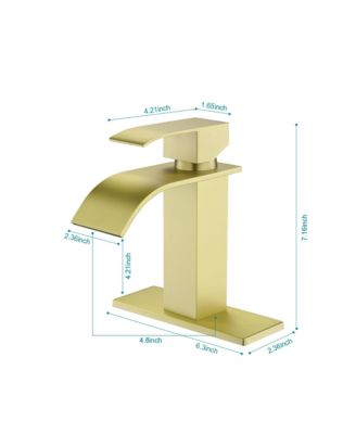 Waterfall Spout Bathroom Faucet Single Handle Bathroom Vanity Sink Faucet