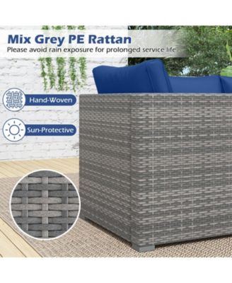 3-Piece Modular Patio Sectional Sofa Set with Removable Cushions