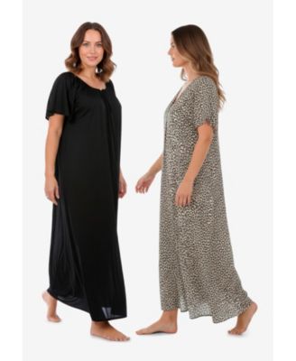 Women's Only Necessities 2-Pack Long Silky Gown