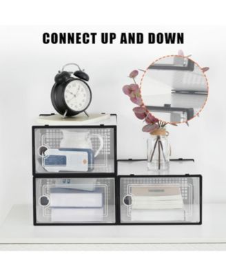 18 Pack Clear Shoe Storage Boxes with Front Doors