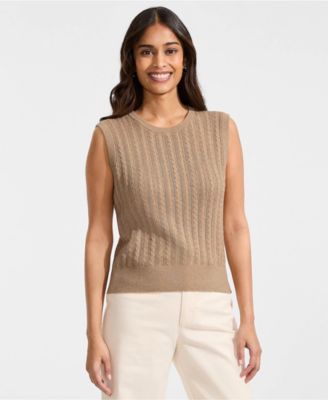 Women's Cotton Pointelle Shell Sweater