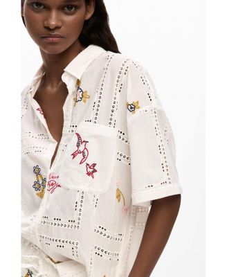 Women's Short-sleeve embroidered shirt