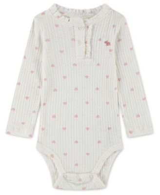 Baby Girls' Ruffle Henley Long-Sleeve Bodysuit