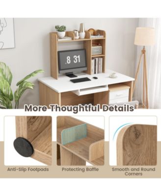 Three Tier Desk Bookshelf with Open Shelves for Home Office