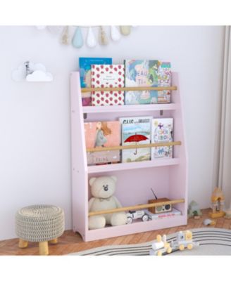 3-Tier Kids Book Rack Bedroom Playroom Classroom Organizer Pink
