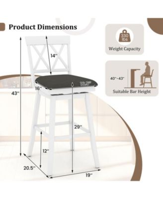 29 in Upholstered Counter Height Bar Stools Set of 2