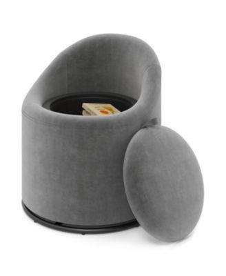 360-Degree Swivel Barrel Chair with Hidden Storage