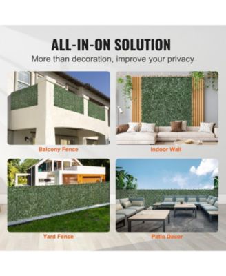 Ivy Privacy Fence, 96 x 72 in, Artificial Green Wall, Faux Hedges for Garden and Patio