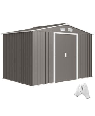 9' x 6' Storage Shed Garden Tool House w/ Vents Doors Light