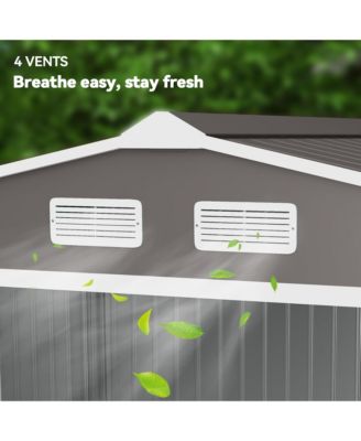 9' x 6' Storage Shed Garden Tool House w/ Vents Doors Light