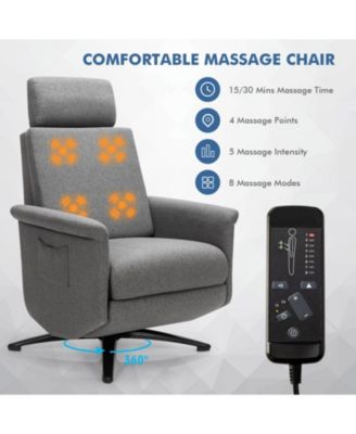 Swivel Massage Recliner Sofa with Adjustable Headrest