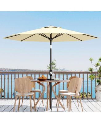 9ft UV Resistant Patio Umbrella, 8 Ribs, Push-Button Tilt