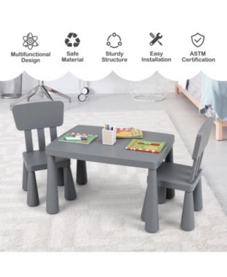 3 Pieces Multifunction Activity Kids Play Table and Chair Set