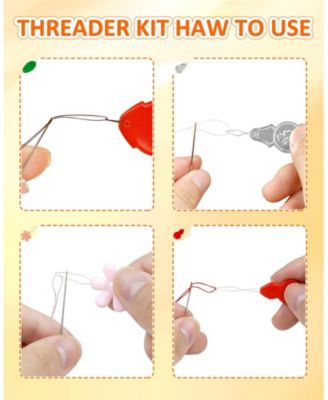 Threaders Kit 24 Needle Threader Hand Sewing Machine Embroidery Floss Storage Box