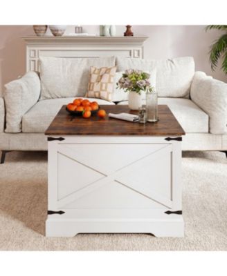 Lift Top Coffee Table Farmhouse Hidden Storage Compartment