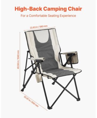 Folding Camping Chair with 3 Reclining Positions High-Back Portable Lounger for Sports Travel