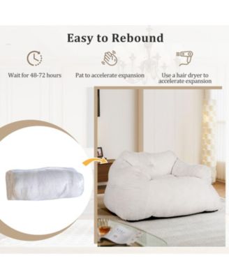 Plush Bean Bag Lazy Sofa Chair with Ultra-Soft Velvet Cover