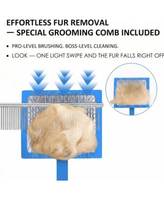 Dog Slicker Brush Grooming Kit Long Hair Detangles Mats Shedding Wooden Handle Combs