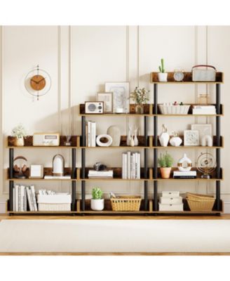 5 Tier Industrial Open Bookshelf Storage Unit for Home Office