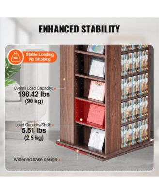Media Storage Cabinet, Rotating Tower, Holds 1040 CDs, Espresso Finish