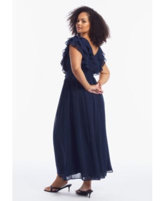Women's June and Vie Ruffled Chiffon Maxi Dress
