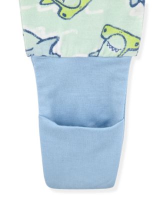 Baby Boys' Shark Print Round Neck Onesie and Socks, 2-Piece Set