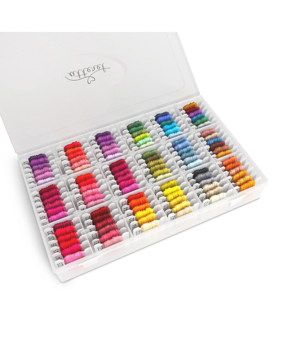 Gnuadz 108 colors Embroidery Floss Kit Cotton Metallic Threads Dmc Color Coding Cross Stitch Friendship Bracelets Crafts Organizer Box - Floss kit w/