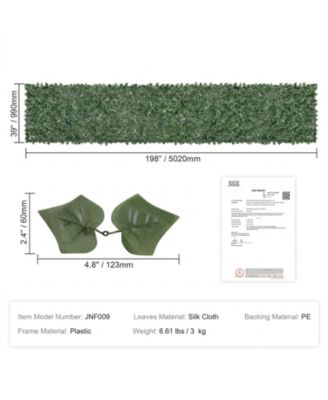 Ivy Privacy Fence, 39 x 198 Wall, Faux Hedges for Garden Use