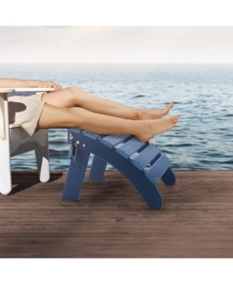 Set of 2 Adirondack Ottomans 18.7L x 18.9W in HDPE Weather-Resistant Foldable