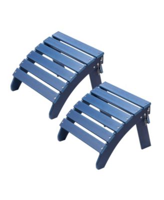 Set of 2 Adirondack Ottomans 18.7L x 18.9W in HDPE Weather-Resistant Foldable
