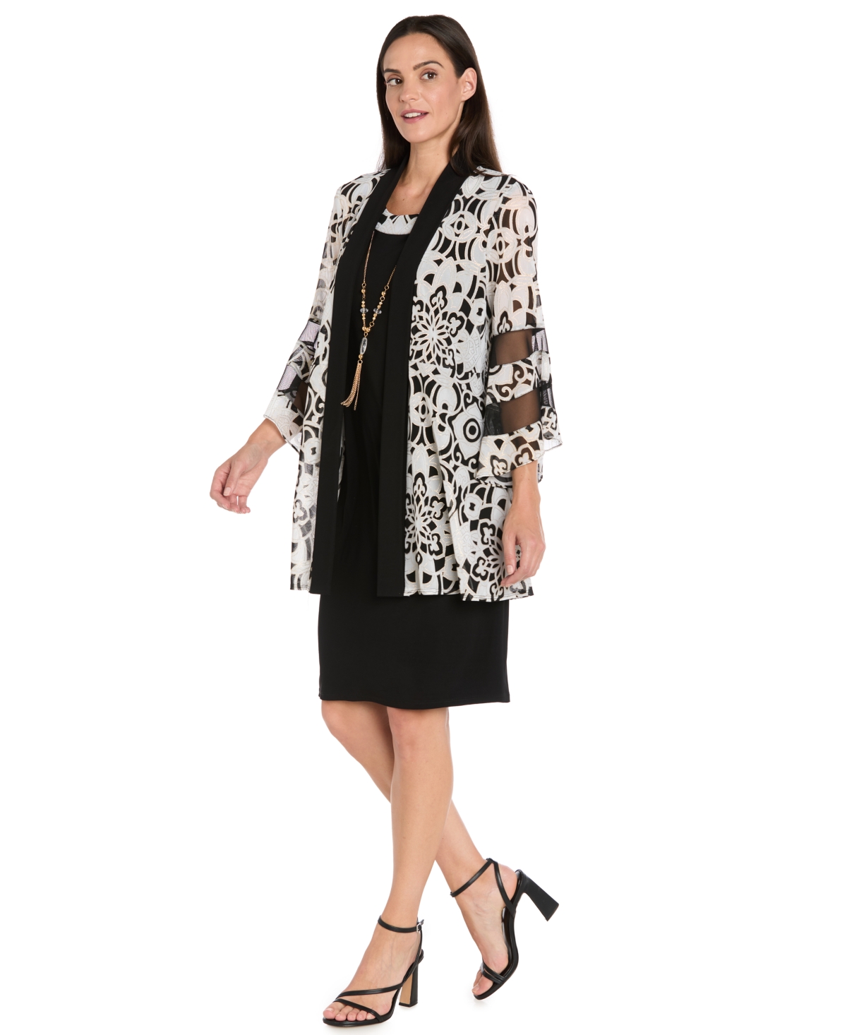 R & M Richards Petite Scoop Neck Dress and Bell Sleeve Jacket, 2-Piece Set