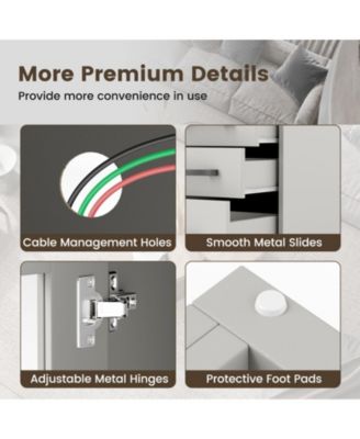 63 in Media Console with 3 Drawers and Dual Glass Display Shelves