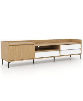 71 in Mid-Century Entertainment Center with Drawers and Storage Cabinet