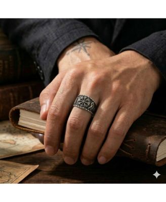 Stainless Steel Oxidized Designed Ring