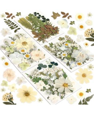 100pcs Dried Flowers Pressed Leaves Craft Kit DIY Soap Candle Scrapbook Card Making Supplies