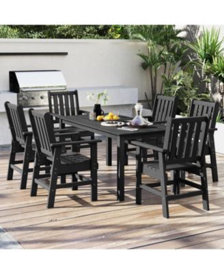 HDPE Outdoor Dining Table for 6 with Umbrella Hole