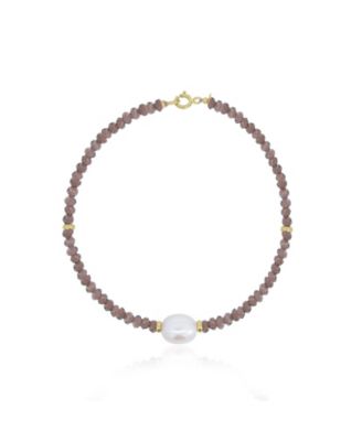 The Lovery Garnet Bead Pearl Bracelet 14K Gold - Garnet 420$
